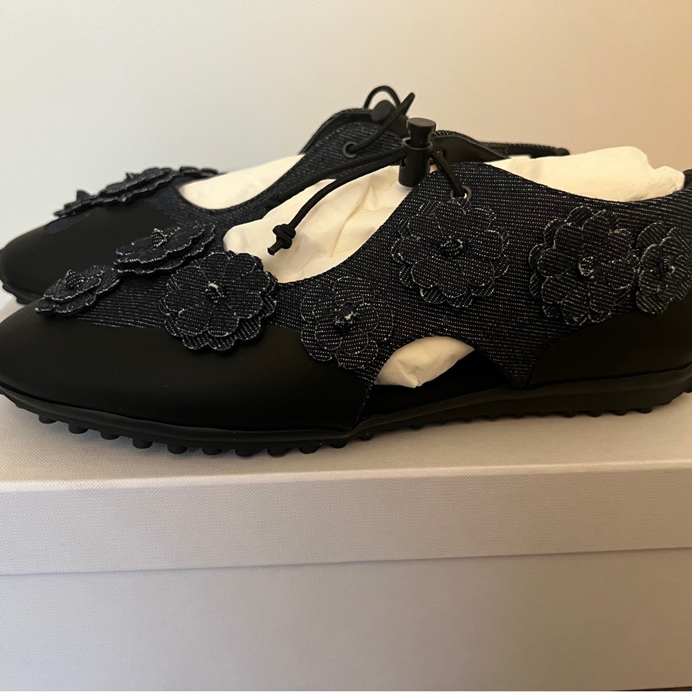 Black Floral Embellished Shoes